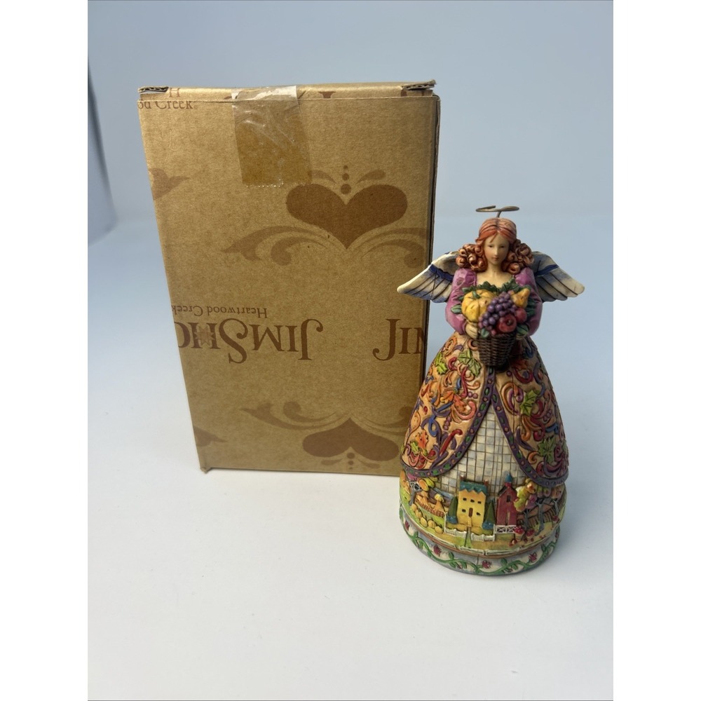 Vintage 2006 Jim Shore Heartwood Creek Bountiful Angel Figurine Fall Harvest